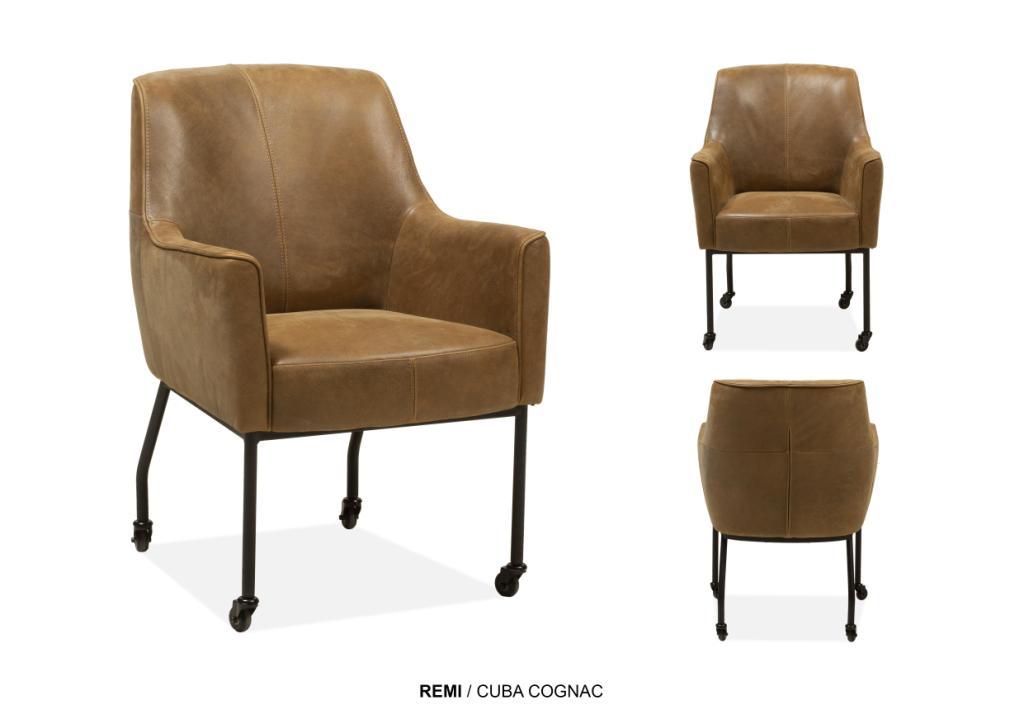 armstoel Remi leder cuba brown2-1