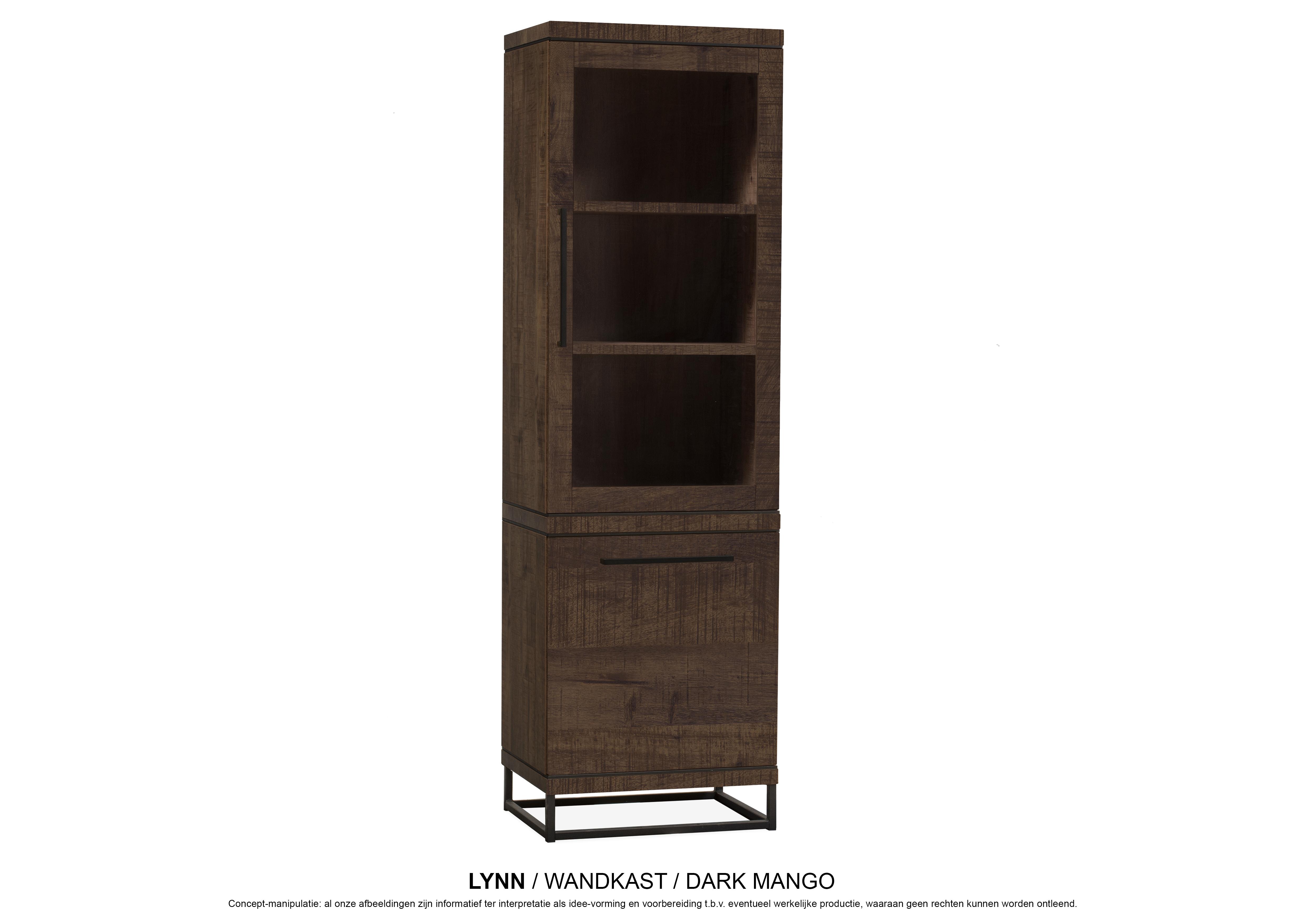vitrinekast Lynn dark mango